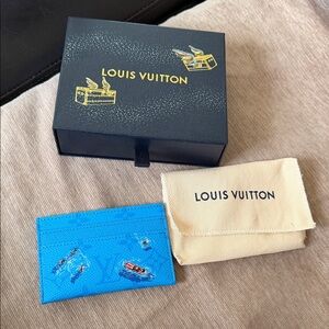 Louis Vuitton Turquoise Blue Monogram Card Sleeve